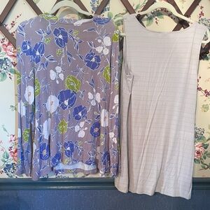 LOGO by Lori Goldstein floral large shirt and tank set. EUC.